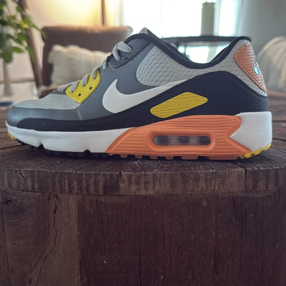 Nike Air Max 90 Orange Smoke Gray Golf Sneaker CU9978-012 - Picture 5 of 9